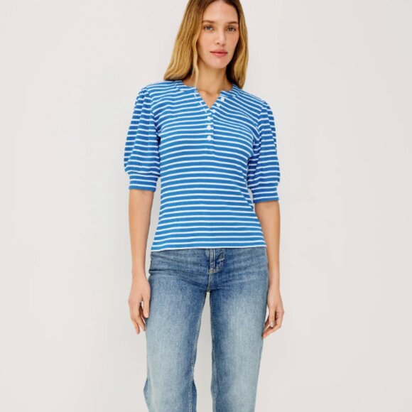 Rails Puff-Sleeve Striped Henley Top – Size S - Picture 4 of 8
